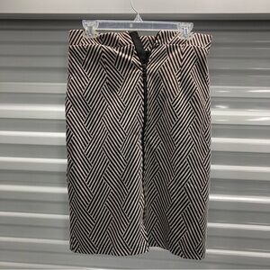 Anthropologie Black and Cream Geometric Pencil Skirt